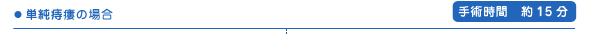 単純痔瘻の場合　手術時間　約15分